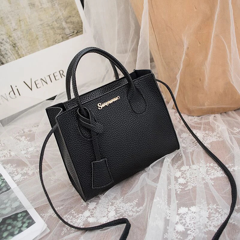 Women PU Leather Shoulder Bag with Top Handle
