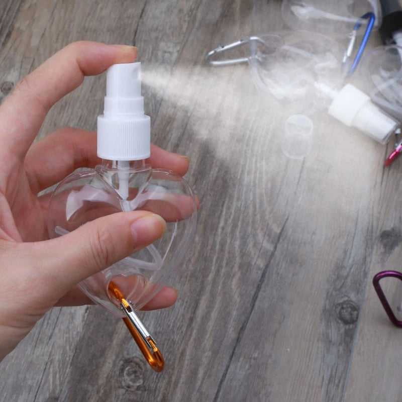 5 Leakproof Travel Mist Spray Bottles w/ Keychain for Toiletries