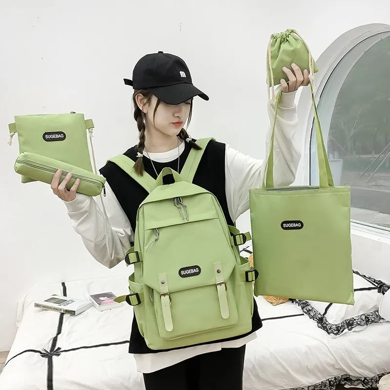 Canvas Travel Bookbags Teen Student Shoulder Bag Casual Backpacks