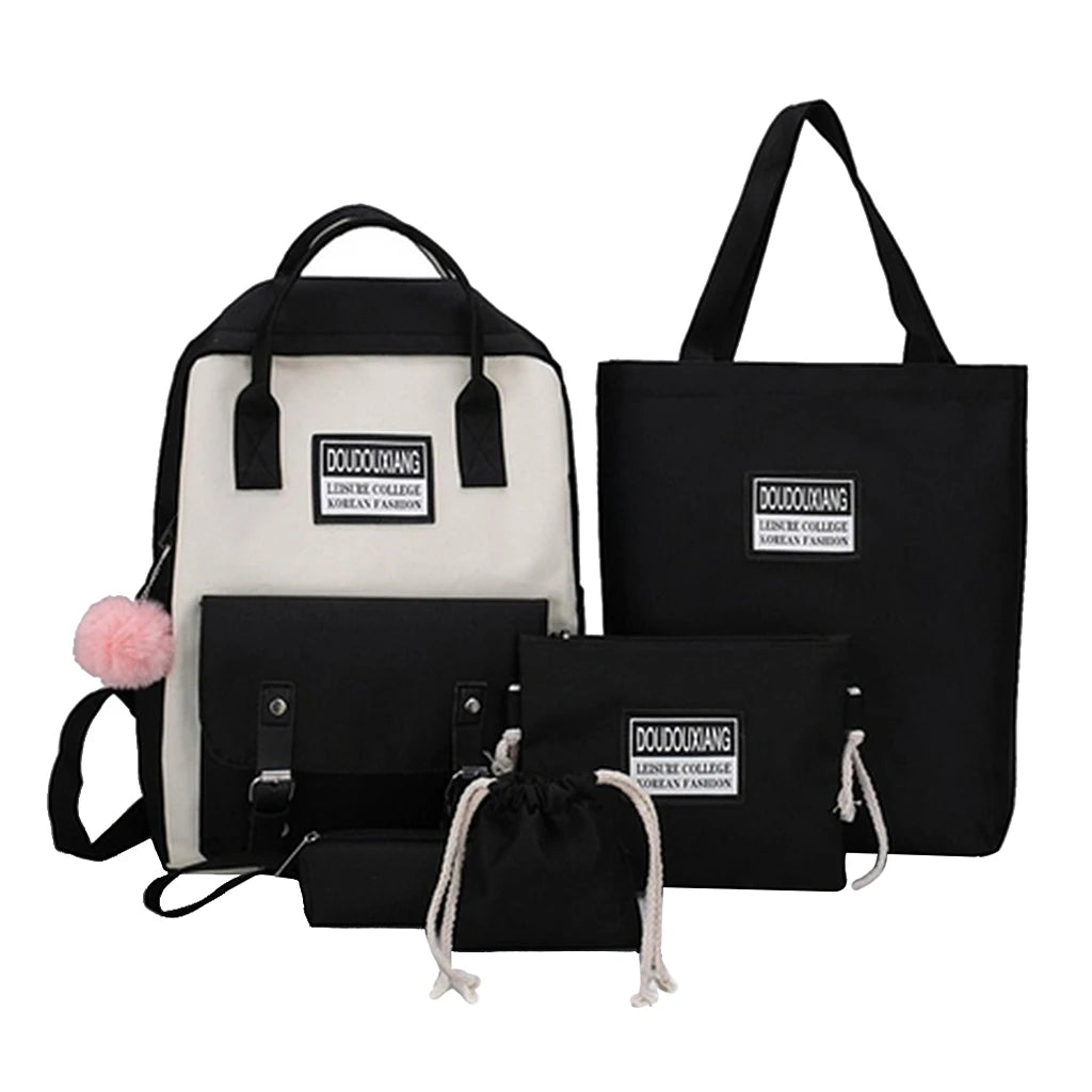 5-Piece Laptop Shoulder Pencil Case Set for Women