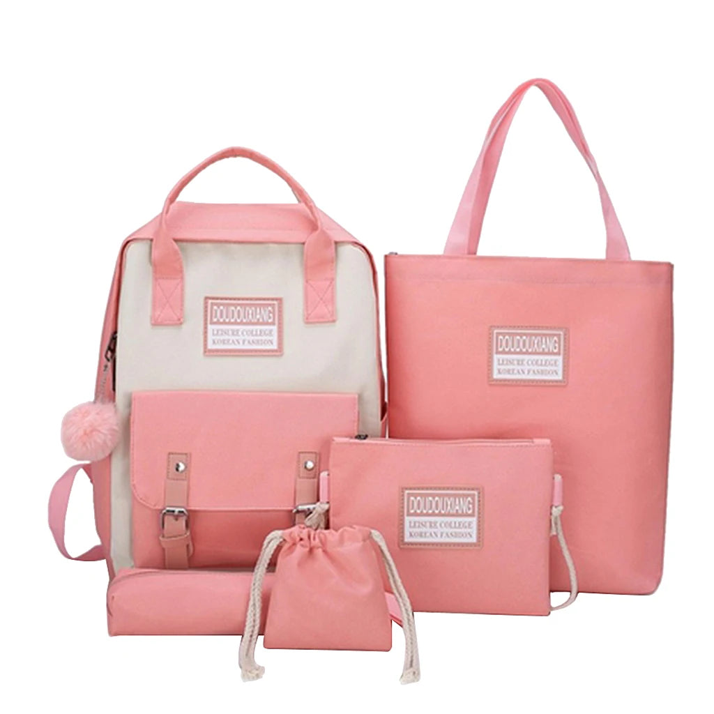 5-Piece Laptop Shoulder Pencil Case Set for Women