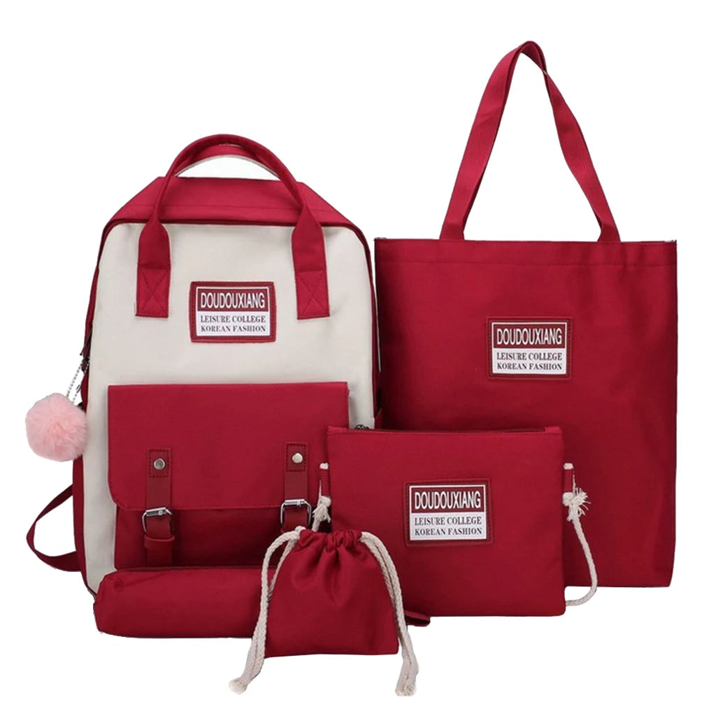 5-Piece Laptop Shoulder Pencil Case Set for Women