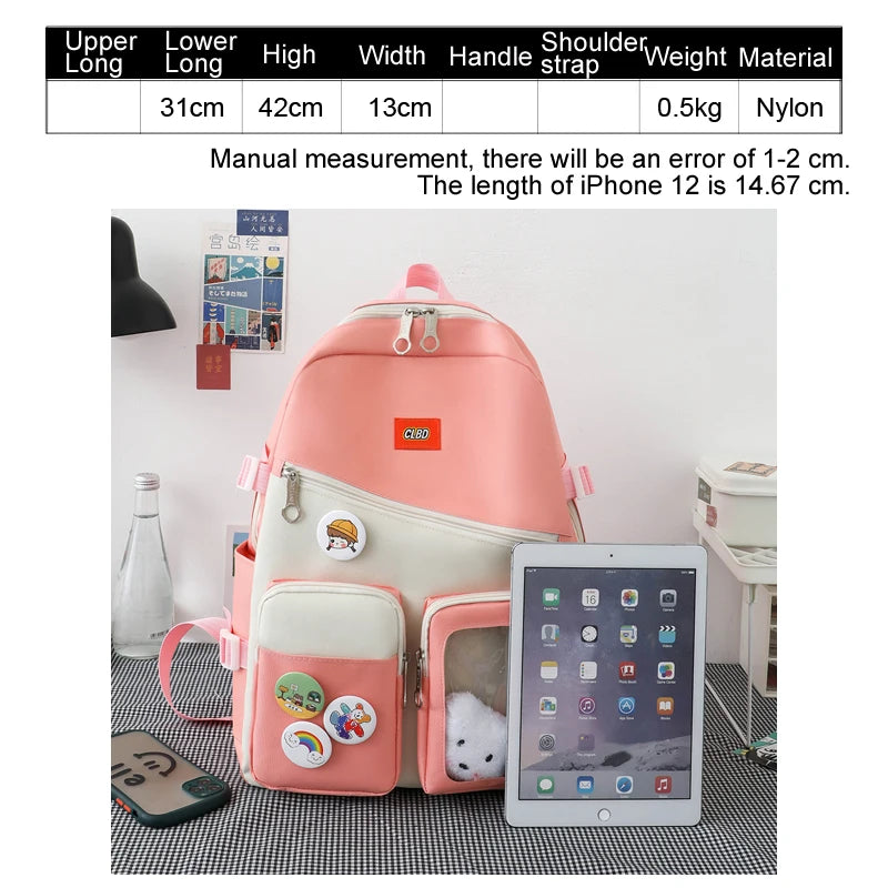 Teenager Girl Student High Capacity Backpack for School, Waterproof BookBags