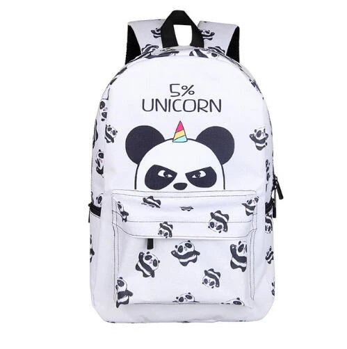 Unicorn Panda Backpack for Girls - Cute Cartoon School Bag