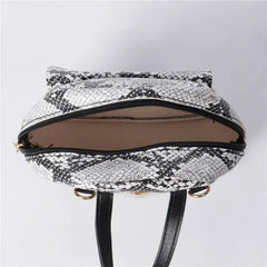 Women Snakeskin Pattern Backpack Stylish for Travel Shopping