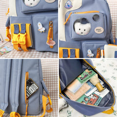 5 Pc Bear Kids Backpacks & Pencil Case Set, School Bags for Girls & Boys