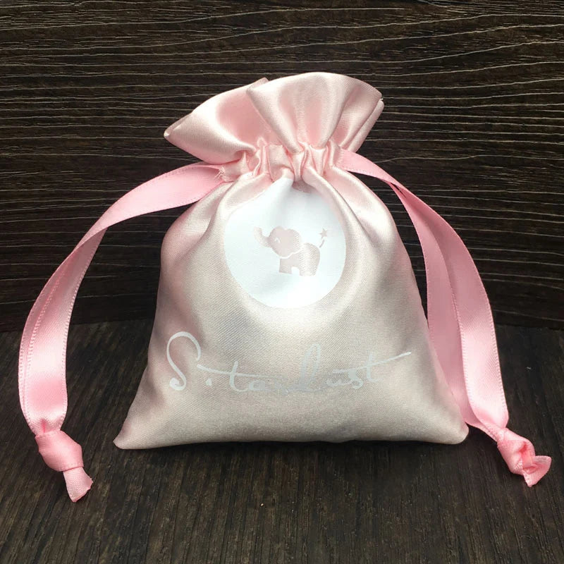 Silk Stain Drawstring Bag for Jewelry Hair Travel Watch