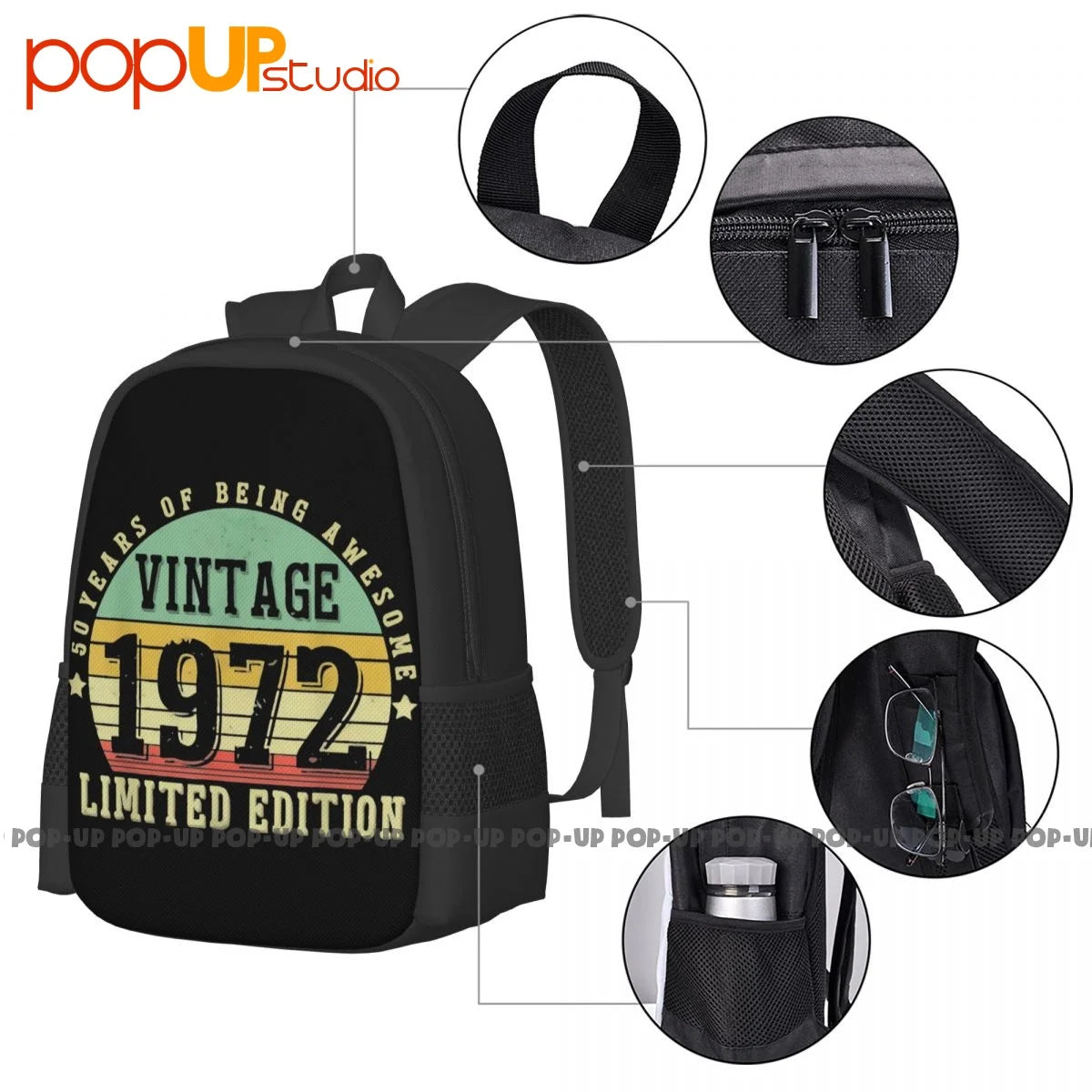1972 Edition 50th Bday Backpack Large Capacity Gym Tote Bag