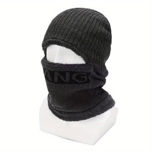 Double Layer Plus Velvet Warm Windproof Hat Mens Riding Ear Protection Mask