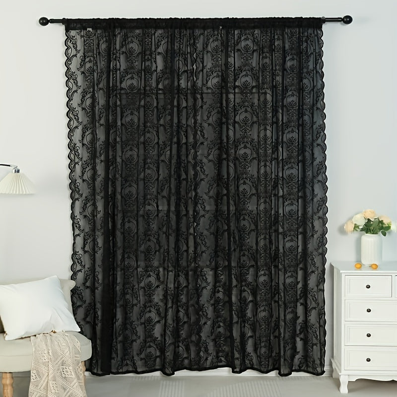 Lace Rod Pocket Curtain for Home Decor