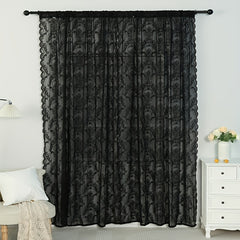 Lace Rod Pocket Curtain for Home Decor