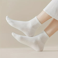 5 Pairs Ribbed Short Socks Comfort & Soft Mixed Socks Women's Stockings
