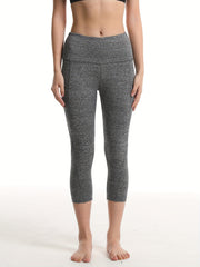 Women's Cropped Leggings High Waist Yoga Sports Fitness With Pocket