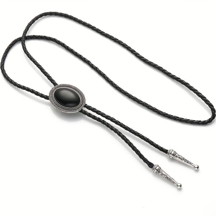 Vintage Gemstone Bolo Tie Western Cowboy Necktie