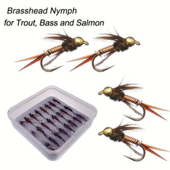 Brass Head Copper Nymph Stone Fly Fishing Bait Size 10