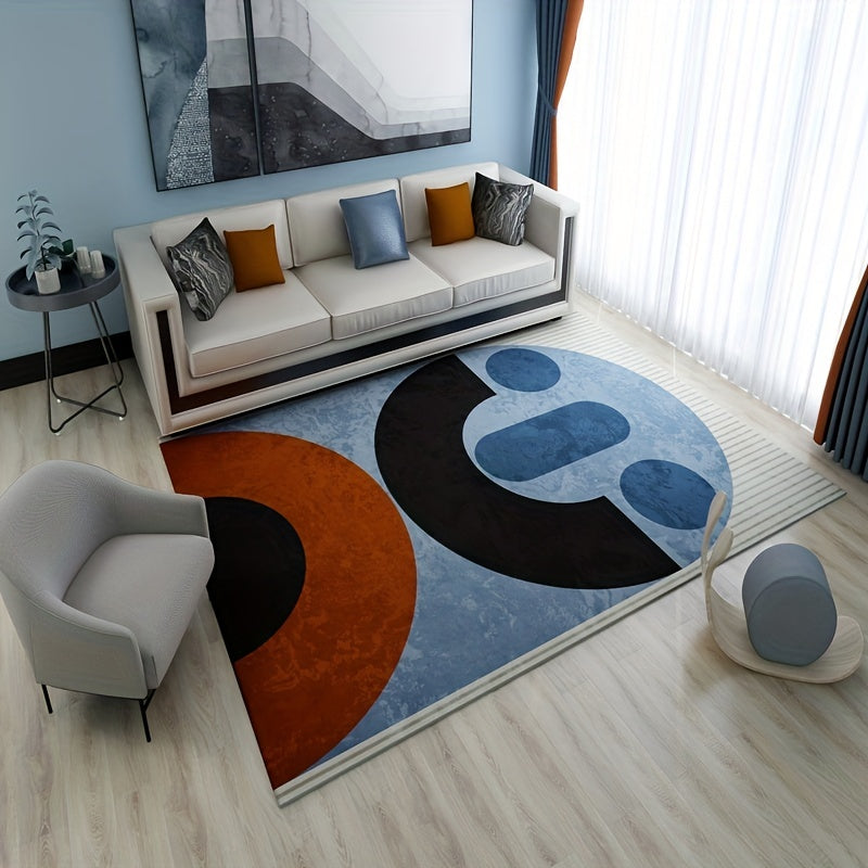 Soft Geometric Area Rug for Bedroom and Living Room
