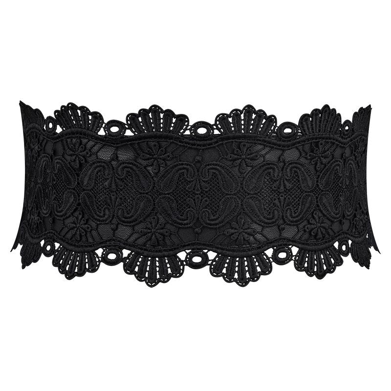 Lace Elastic Belt Women Decor Skirt Shirt Stretch Wide Waist Buckle Waist Belt