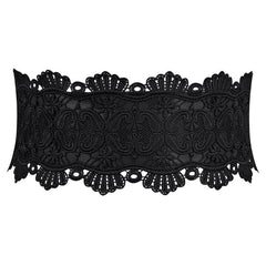 Lace Elastic Belt Women Decor Skirt Shirt Stretch Wide Waist Buckle Waist Belt