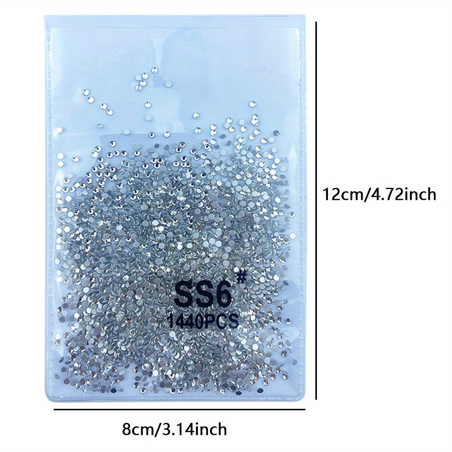 1440pcs Clear Crystal Rhinestones for Nail Art DIY