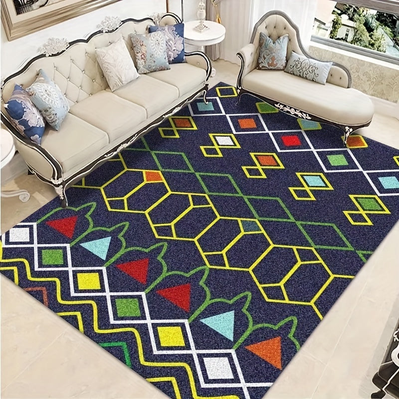 Large Living Room Rug Soft Crystal Velvet Non-slip Mat
