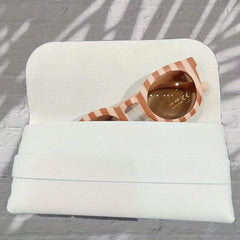 Striped Plaid Pattern Round Sunglasses UV Protection