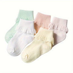 5 Pairs Children's Lace Socks for 0-3 Years Old Baby