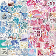 100pcs Ocean Stickers Pink Designs Waterproof Vinyl for Laptops Phones