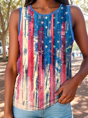 Flag & Letter Print Short Sleeve T shirt
