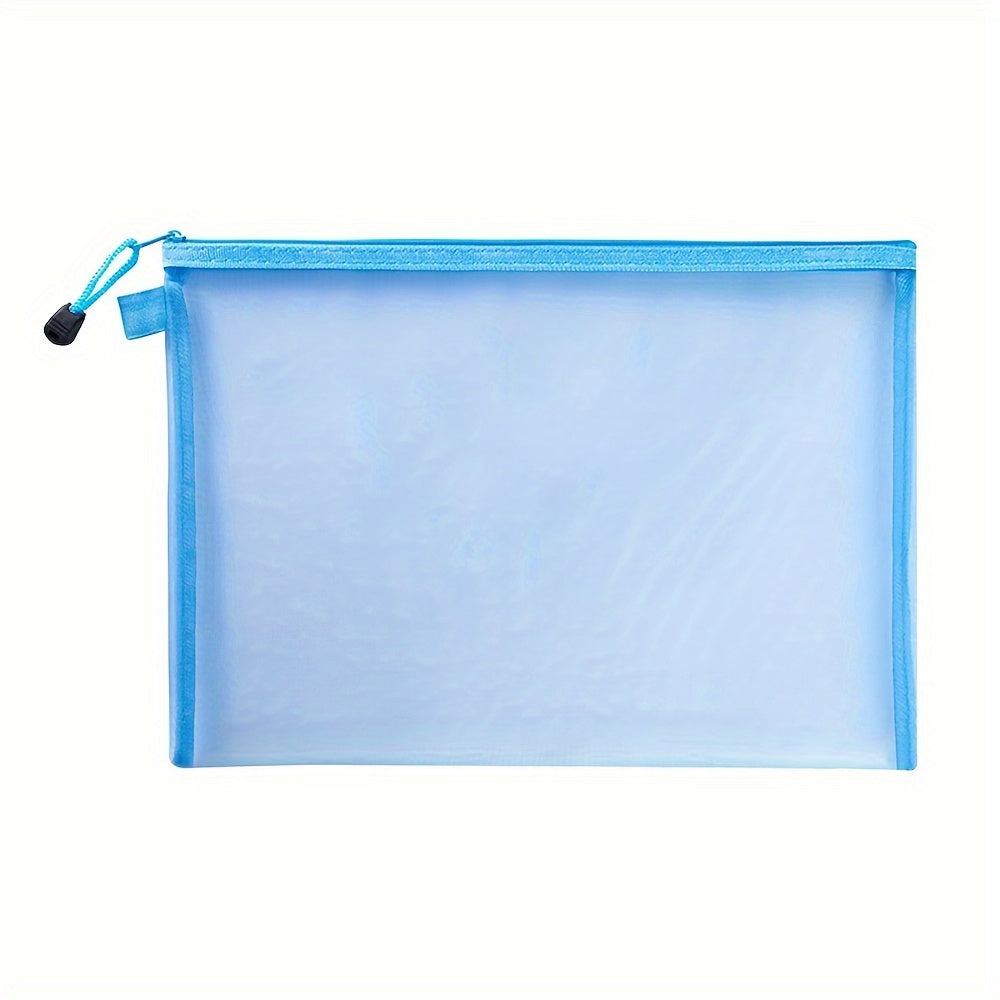 10pcs Large A4 Mesh Zipper Pouch File Bags for Classroom Organization