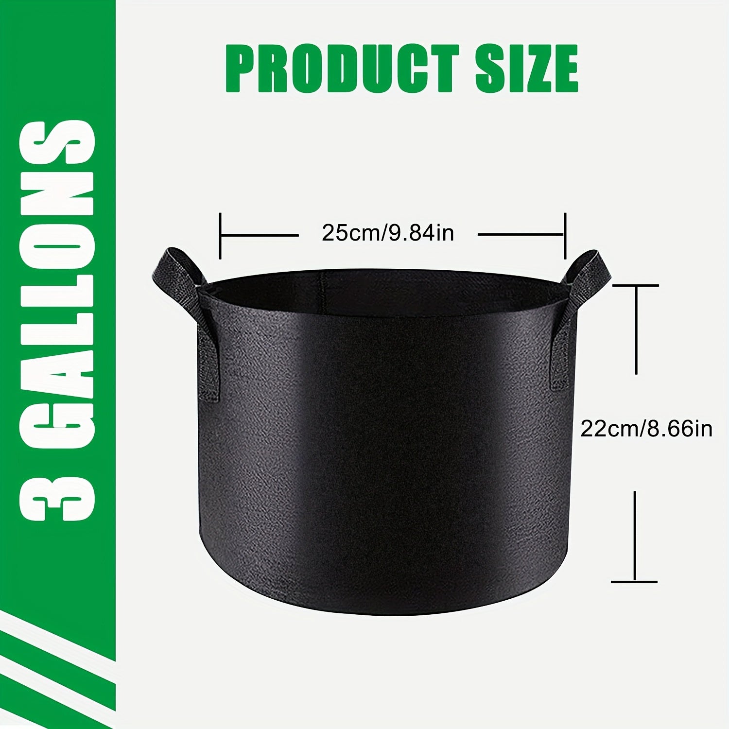 5pcs Heavy Duty Non Woven Grow Bags with Handles for Plants 3-7 Gallon