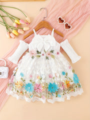 Baby Girl Butterfly Halter Dress with Bow Sleeves