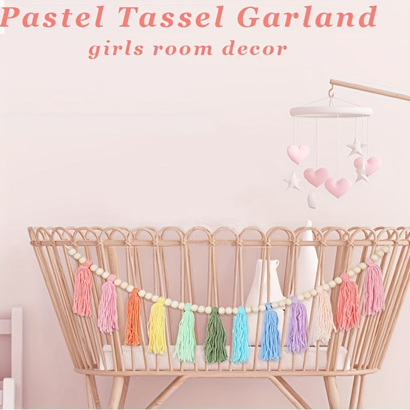 Colorful Tassel Garland Banner Birthday Decor Boho Wall Hangings