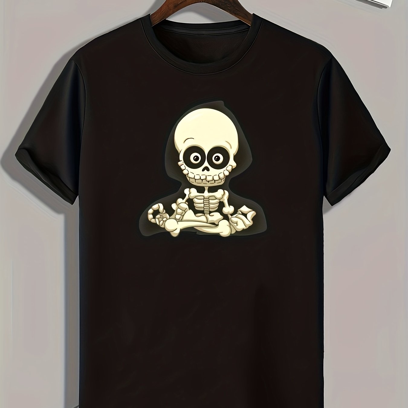 Skeleton Cartoon Print Men's Graphic T shirt for Summer
