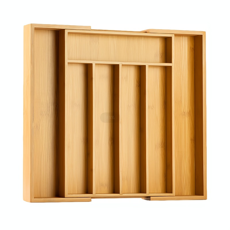 Bamboo Expandable Utensil Holder Drawer Organizer Adjustable Cutlery Tray
