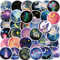 50pcs Moonlight Planet Stickers for Skateboard Laptop Gift Waterproof Graffiti