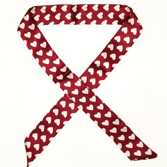 Dotted Print Twilly Scarf Ribbon Neckerchief Set