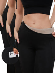 High Waist Fleece Liner Yoga Pants Side Pocket Slimming Yoga Leggings