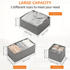 8pcs Foldable Storage Boxes Drawer Divider Organizer Underwear Bra Tie Sock