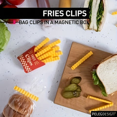12pcs Fries Shaped Magnetic Snack Clips Box