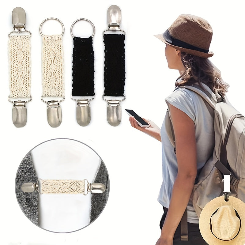 1pc Lace Hat Clip Collar Clip For Travel Handbag Backpack Luggage