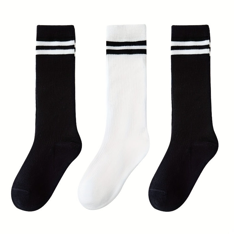 Kids College Style Stripes Mid Calf Stockings