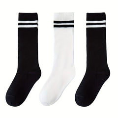 Kids College Style Stripes Mid Calf Stockings
