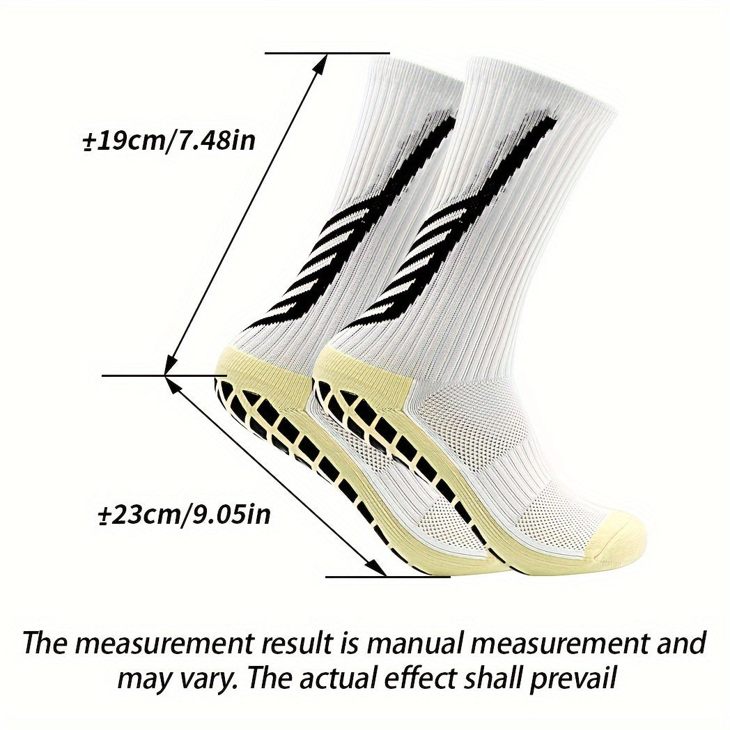 4 Pairs Non Slip Striped Football Socks