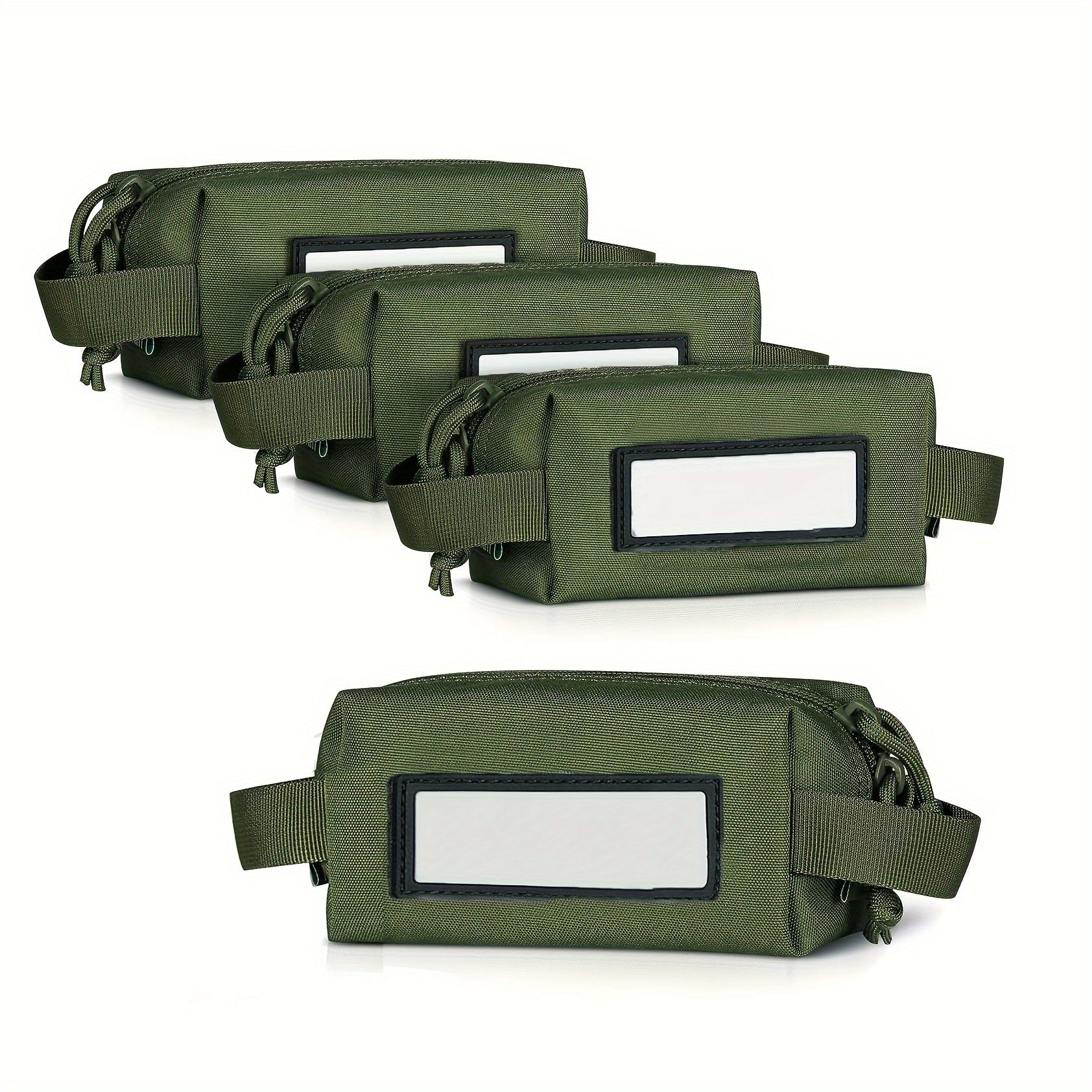 4pcs Ammo Pouch Carrier Bag Set w/ ID Patches, Soft Case Range Gear