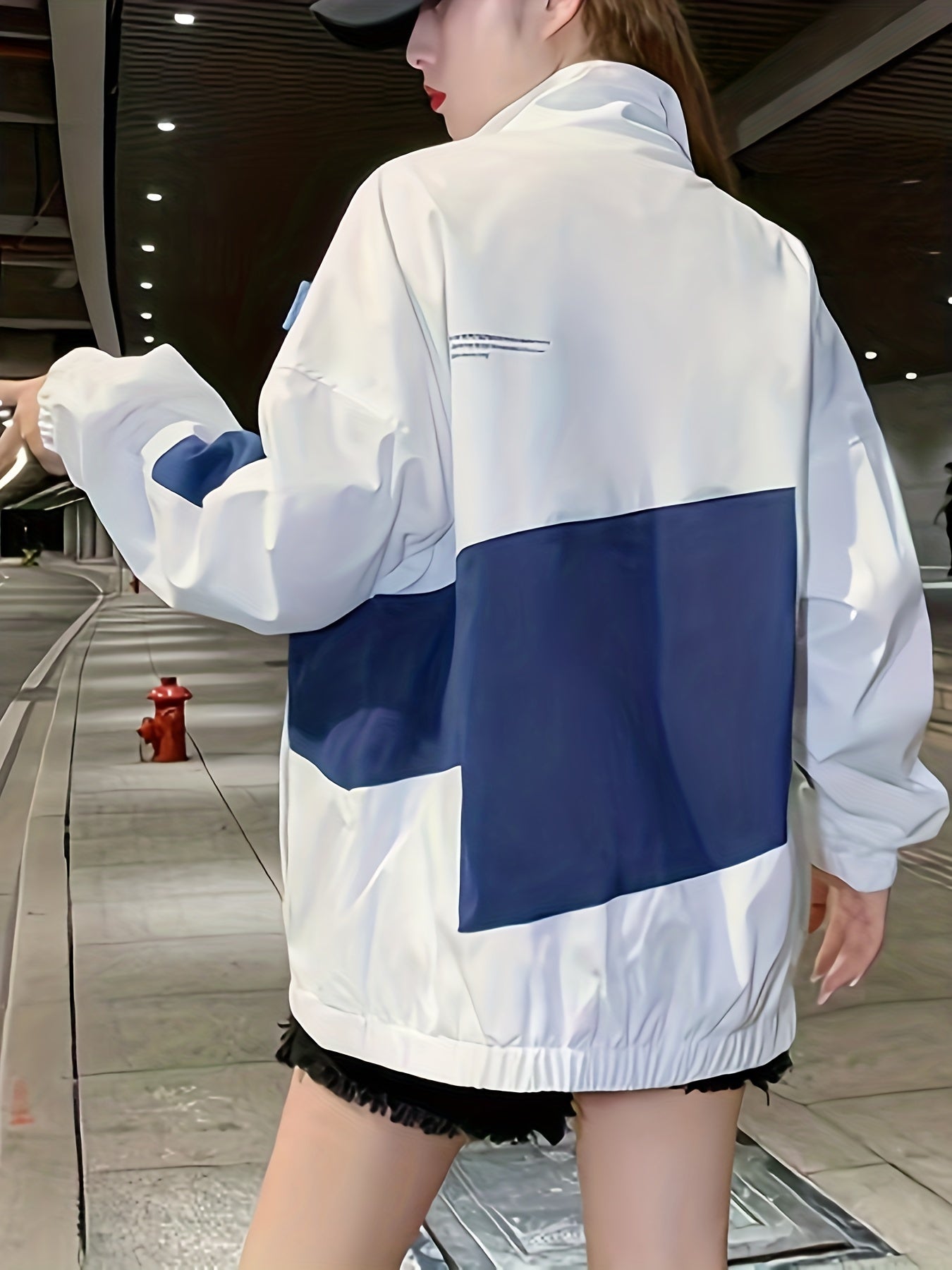 Women's Block Zip Up Jacket for Fall & Winter