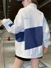 Women's Block Zip Up Jacket for Fall & Winter
