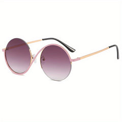 Round Metal Sunglasses Gradient Glasses UV400
