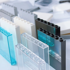9pc Transparent Bricks Clear Panel City Building Blocks 1X6 Dot Decor Toys