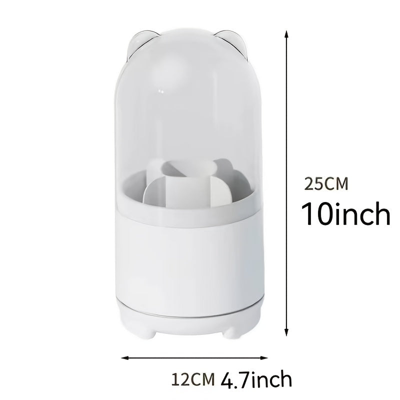 360 Rotating Makeup Brush Holder High Capacity Clear Make Up Storage