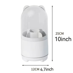 360 Rotating Makeup Brush Holder High Capacity Clear Make Up Storage